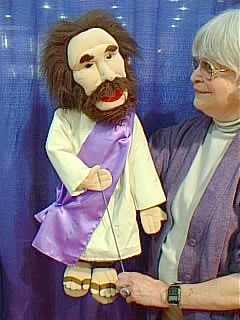 Full body PUPPET PROPHET JESUS 28" with hand control stick VENTRILOQUIST style 